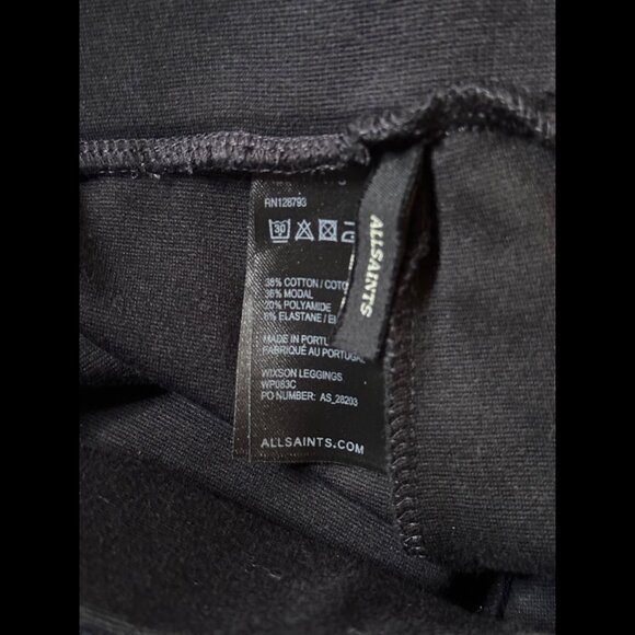 AllSaints Leggings 4 / 6 Womens Black Gray Wixson Tight Pants Colorblock 2 Tone - Picture 7 of 8
